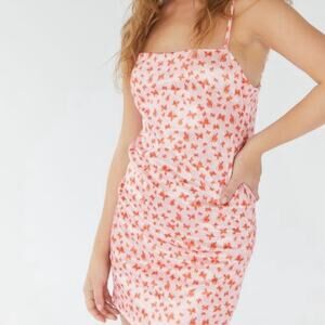 Urban Outfitters Pink Butterfly Spaghetti Strap Mini Dress Women’s Size Small